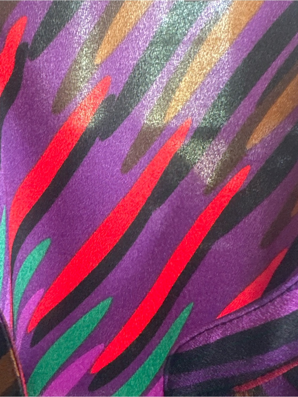 Calvin Klein Women’s L Purple Abstract Semi Sheer Button Front Blouse Top - Picture 11 of 11